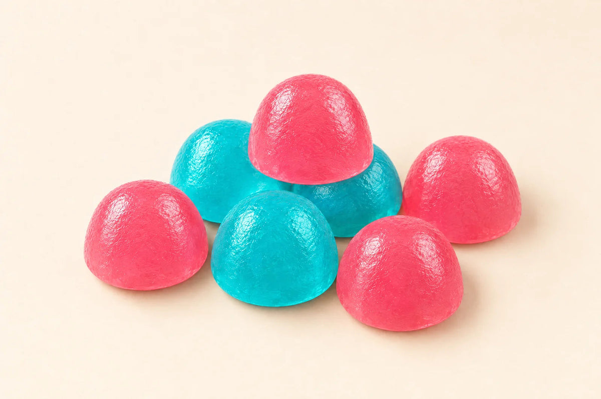 Gomitas de creatina Fills sobre fondo crema