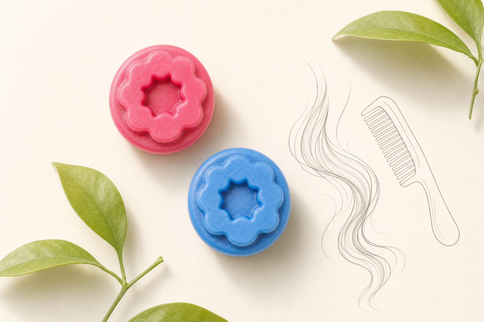 Gomitas de creatina Fills junto a una ilustración de cabello y un peine: el mito de la caída de cabello