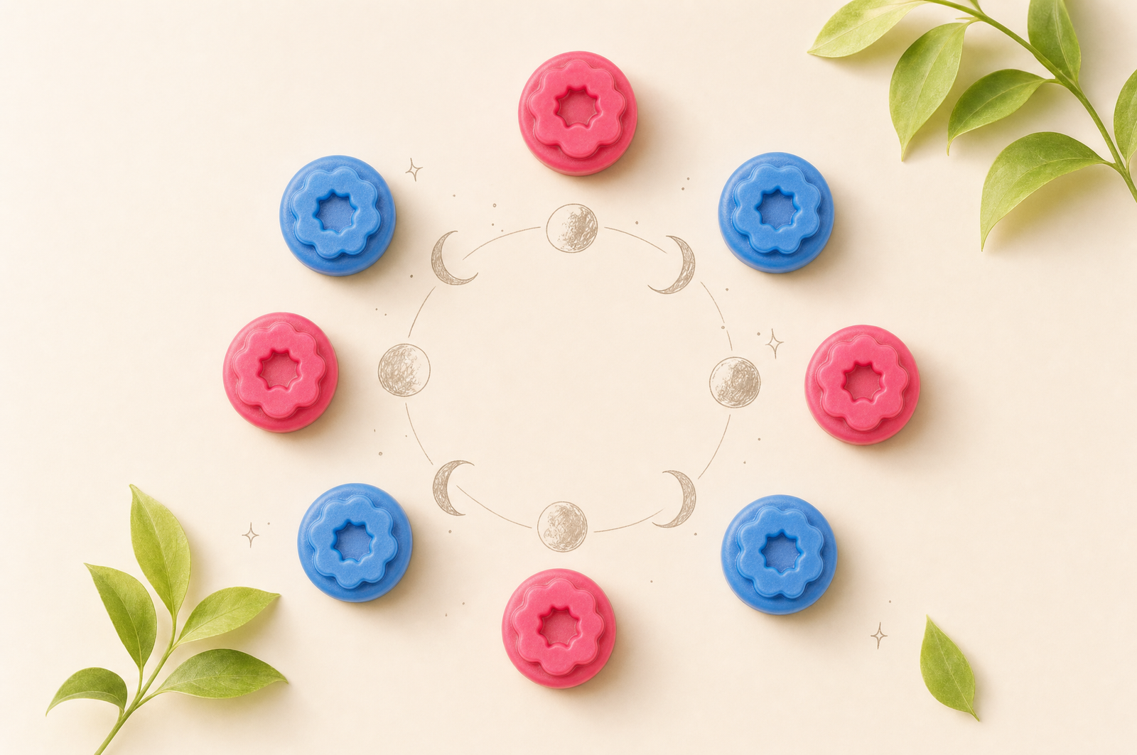 Gomitas de creatina Fills en círculo con fases de luna: creatina y ciclo menstrual